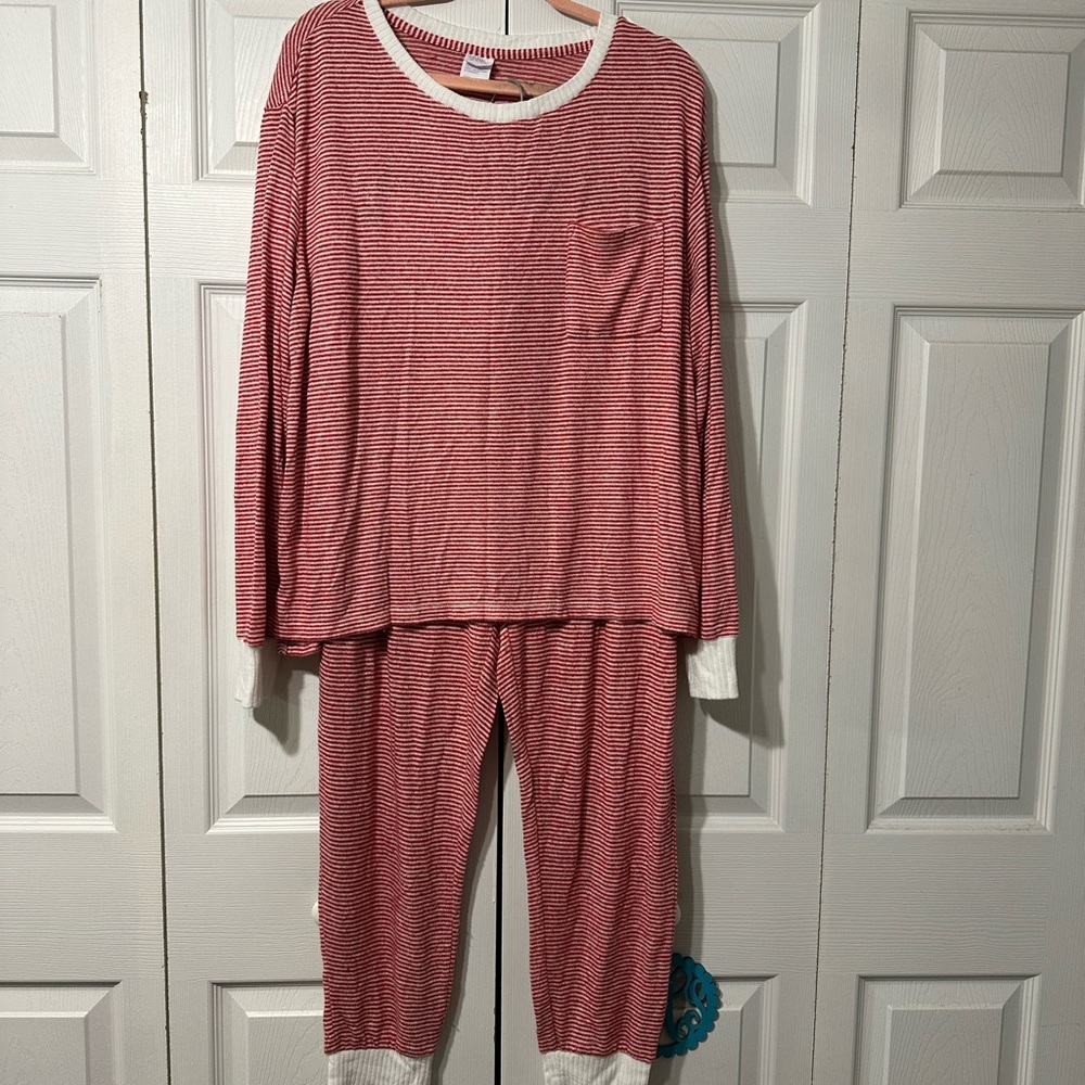 Stars Above Red and White Striped Pajama Set